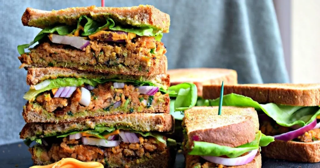 sandwich with pork and veggies